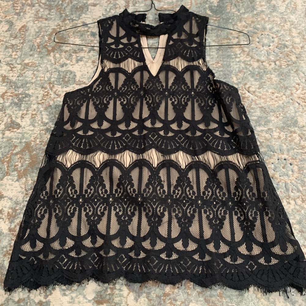 Black lace tank
